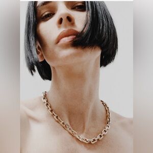 Eddie Borgo 12k plated hand carved Supra link necklace, EUC